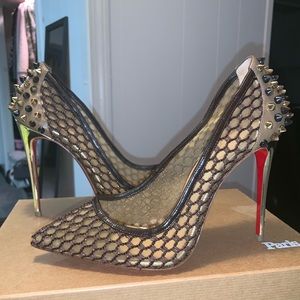 Tan Spiked Louboutin Pumps